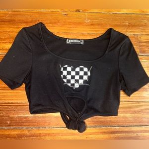 Dark in Love checkered board heart chain